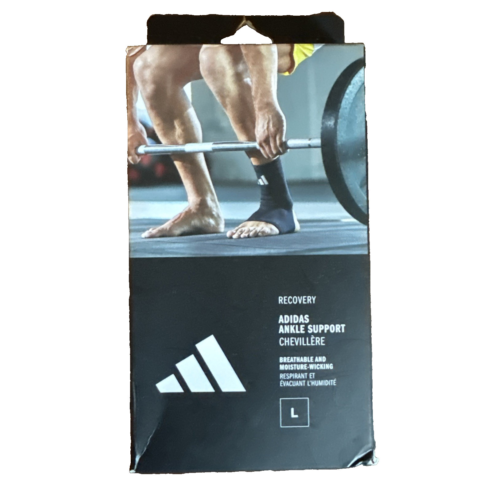 Adidas Performance Ankle Support Sleeve Climacool Breathable Black Size L NEW