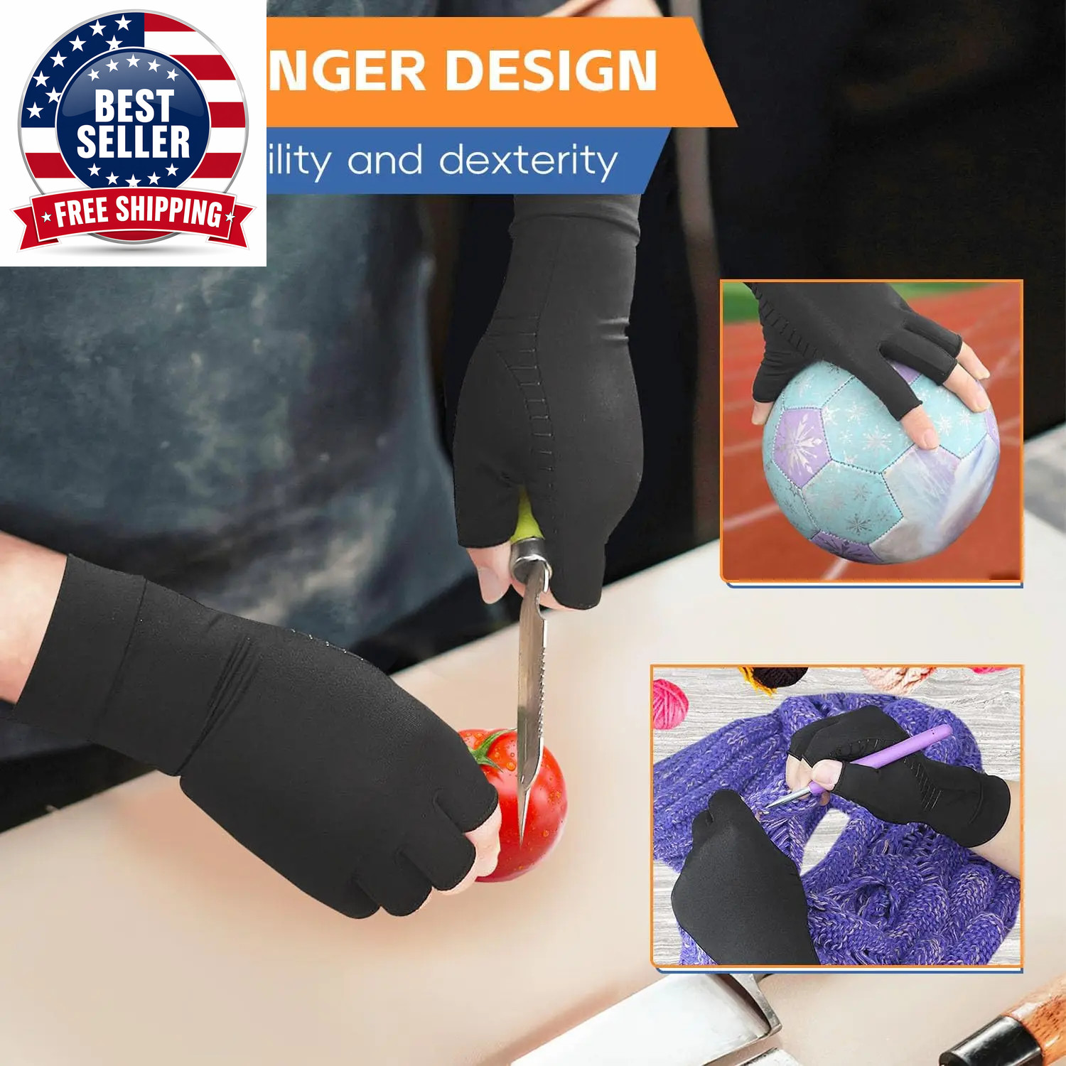Copper Arthritis Gloves for Hand Pain Relief, Rheumatoid Osteoarthritis, Swellin