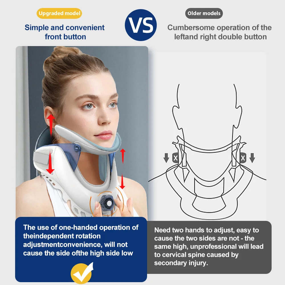 Cervical Neck Traction Device, 5 Airbag for Cervical Collar Support Air Pump Hot
