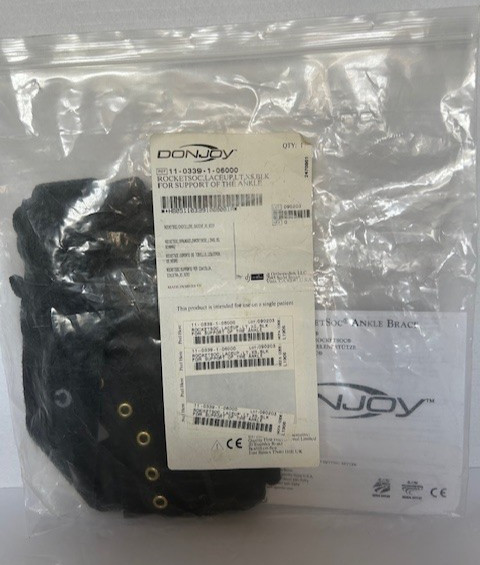 DONJOY RocketSoc LaceUp Ankle Support Brace LEFT Size XS, Black NEW
