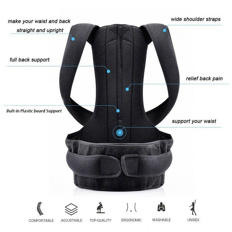 Back Posture Corrector Shoulder Straight Support Brace Belt Therapy Men Women