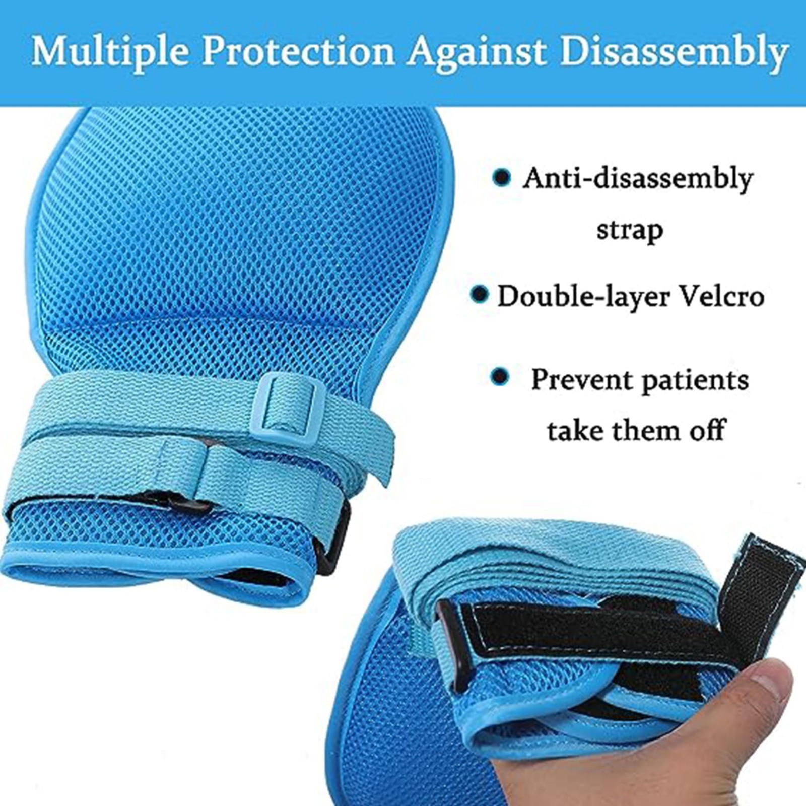 Dementia Restraint Gloves 2PCS – Safety Control Mitts for Elderly Care & Support