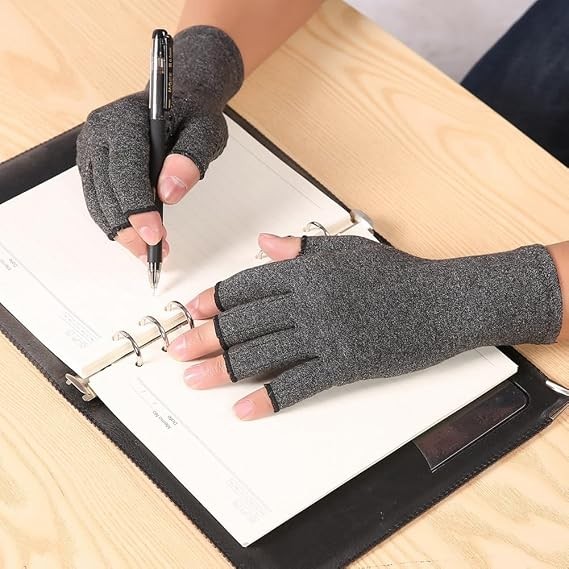 Copper Compression Arthritis Gloves Hand Wrist Support, Pain Relief Fingerless