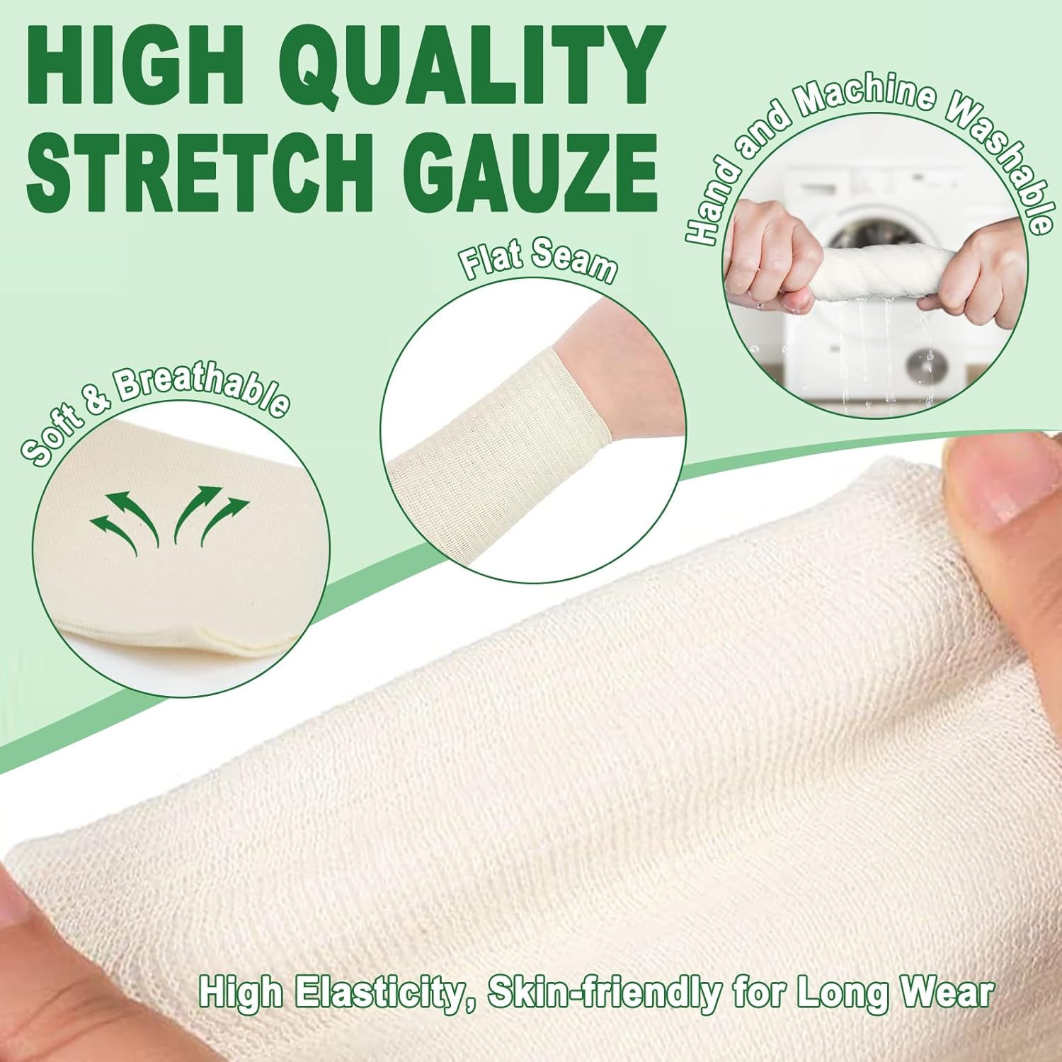 Elastic Tubular Support Bandage, Stockinette Tubing for Arm, Legs, Knees, Compre