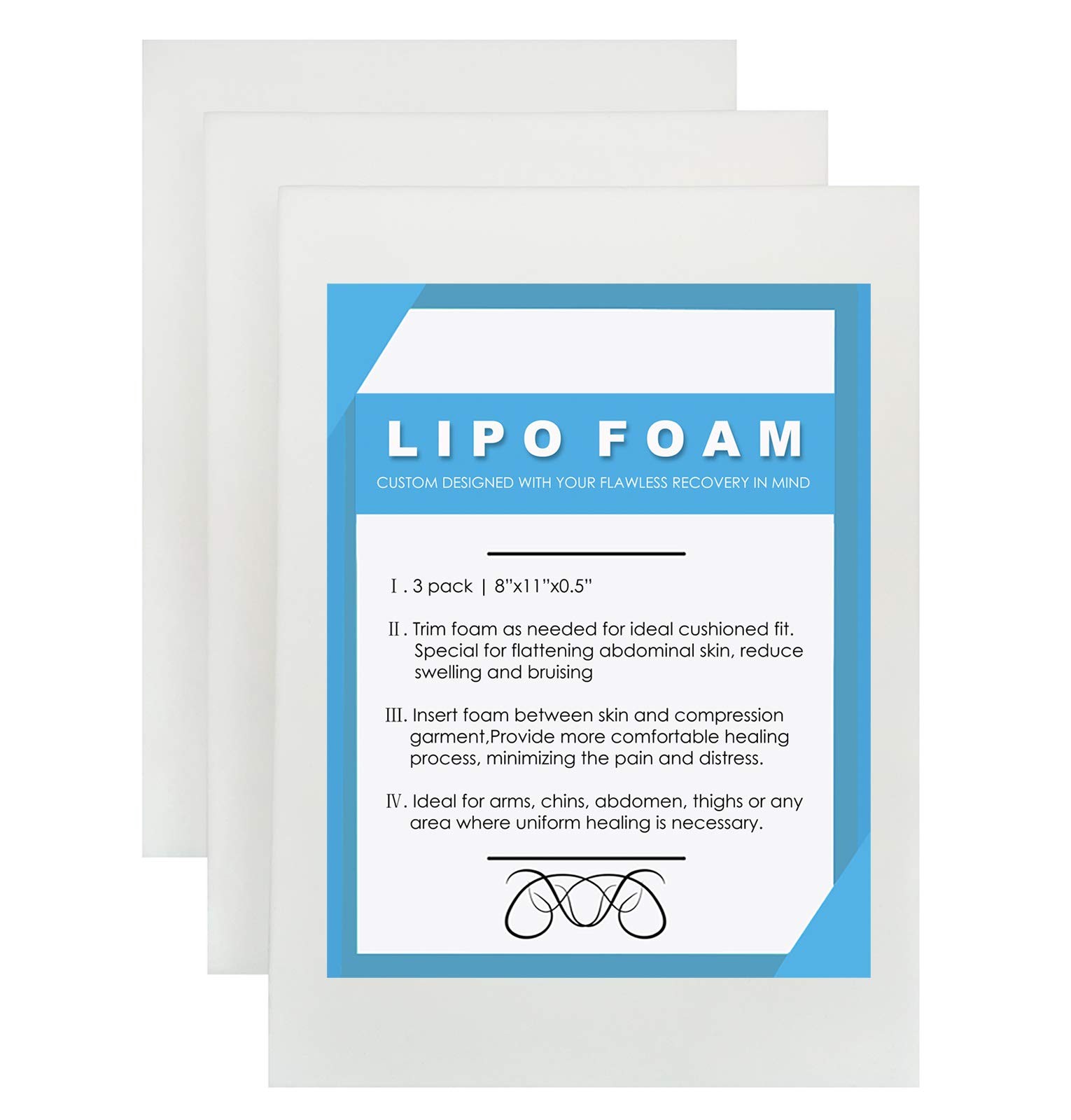 3 Pack Lipo Foam – Post Surgery Ab Board for Use with Post Liposuction Surger…