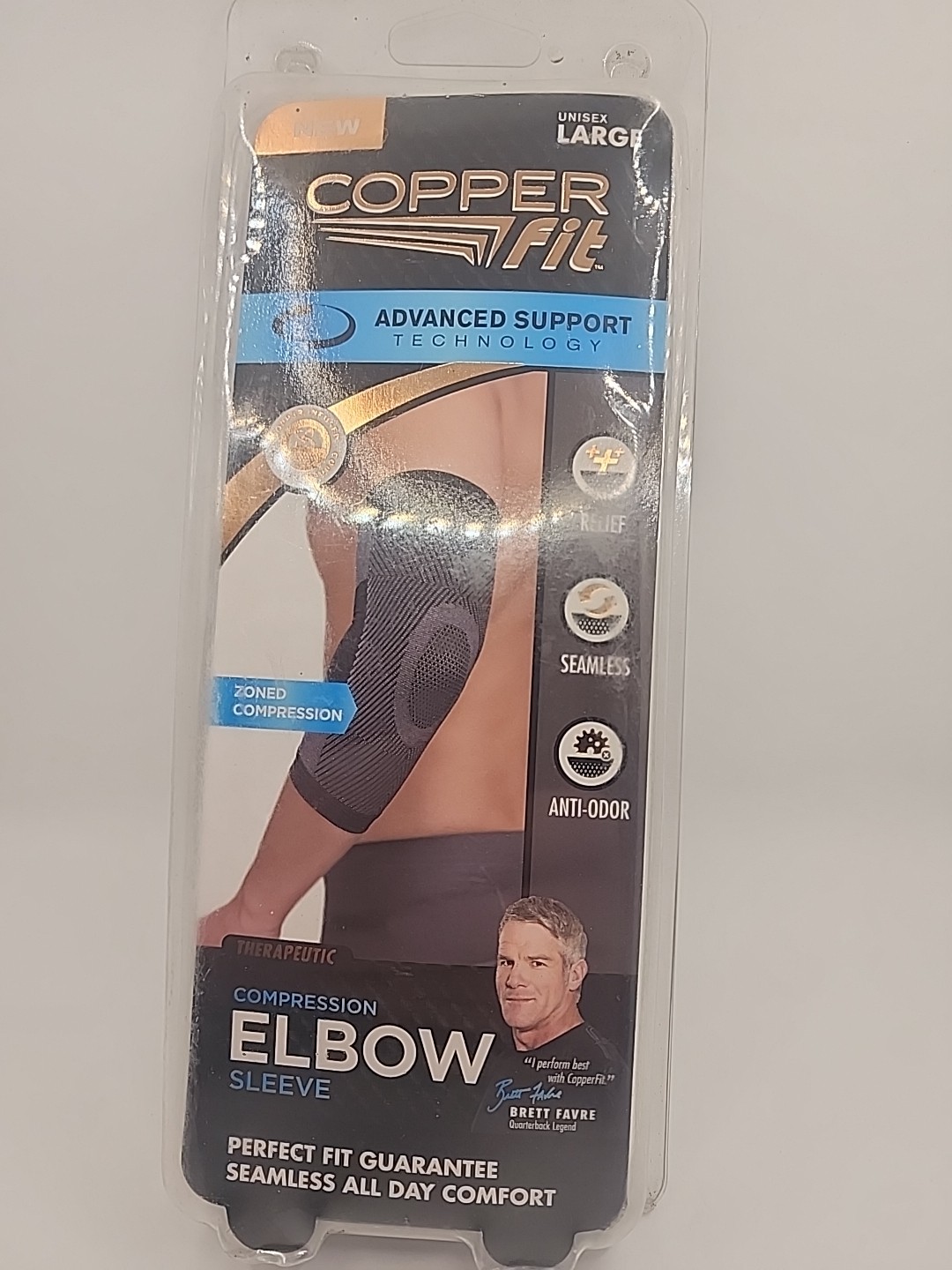 COPPER FIT Tennis Elbow Support Brace Compression Sleeve LG 12.5-14″ Pain Relief
