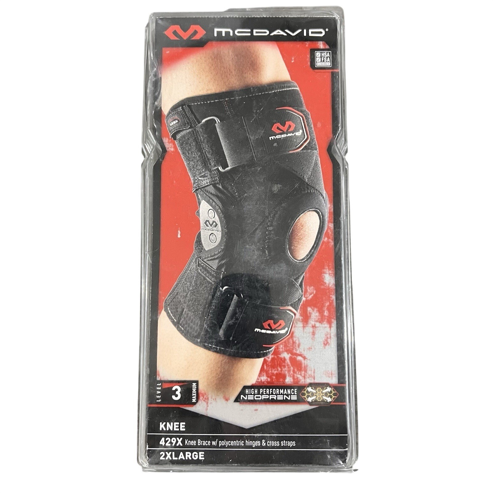 Mcdavid Level 3 Knee Brace w/heavy duty geared hinges size 2X-Large 17.5-19