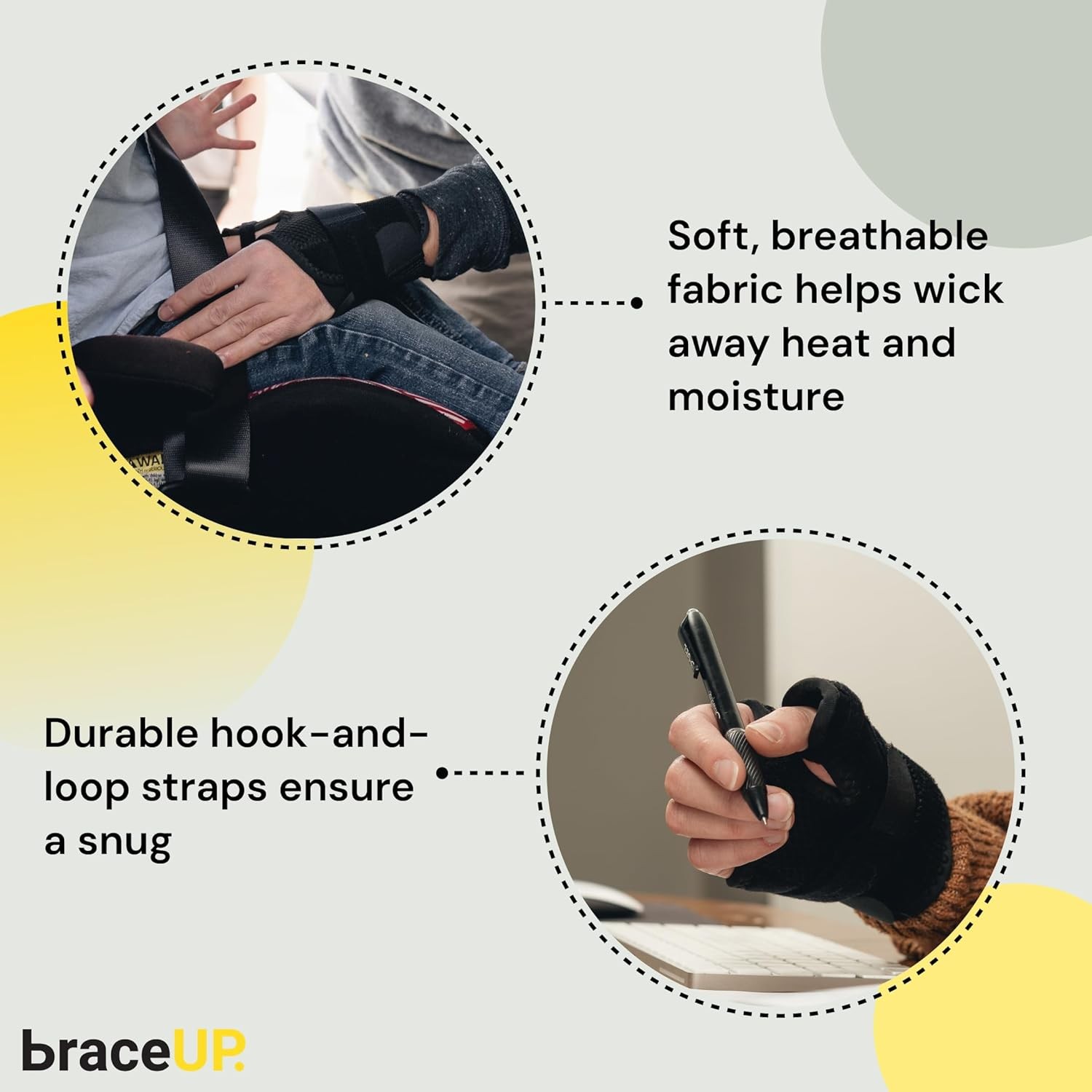 BraceUP Thumb Spica Splint Brace Right Left Hand Women and Men