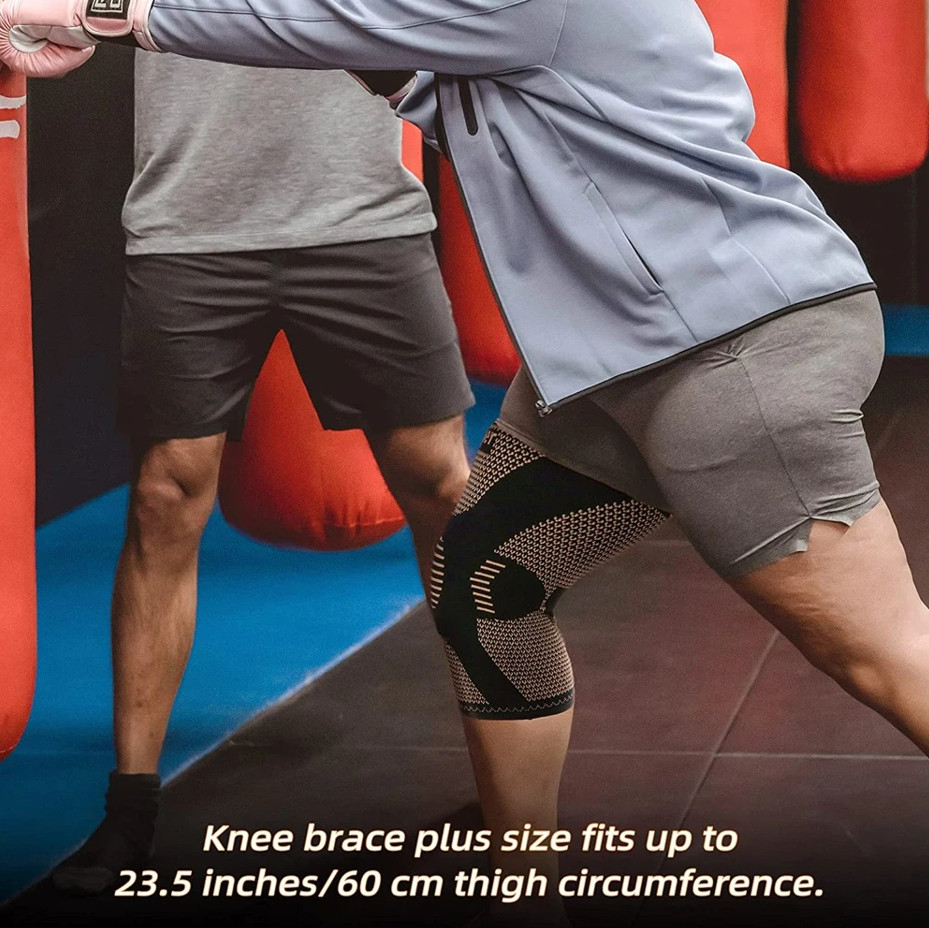 1 pc Copper Knee Brace Compression Sleeve for Pain Relief, Arthritis, Meniscus