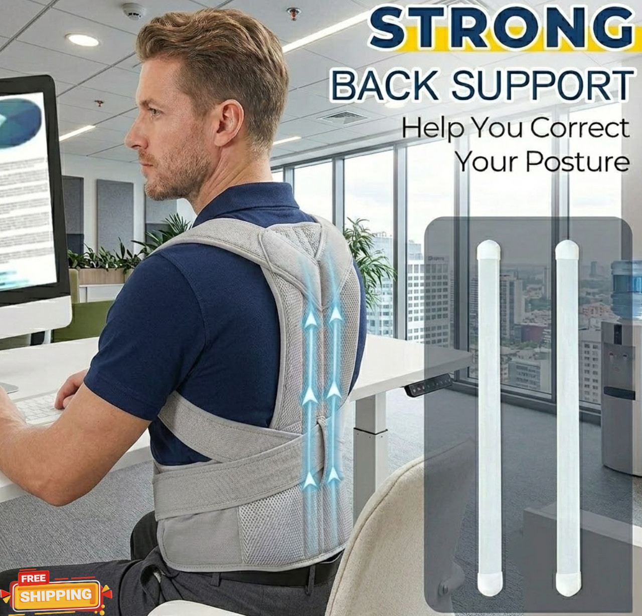 Adjustable Posture Corrector Low Back Support Shoulder Brace Belt for Men Women