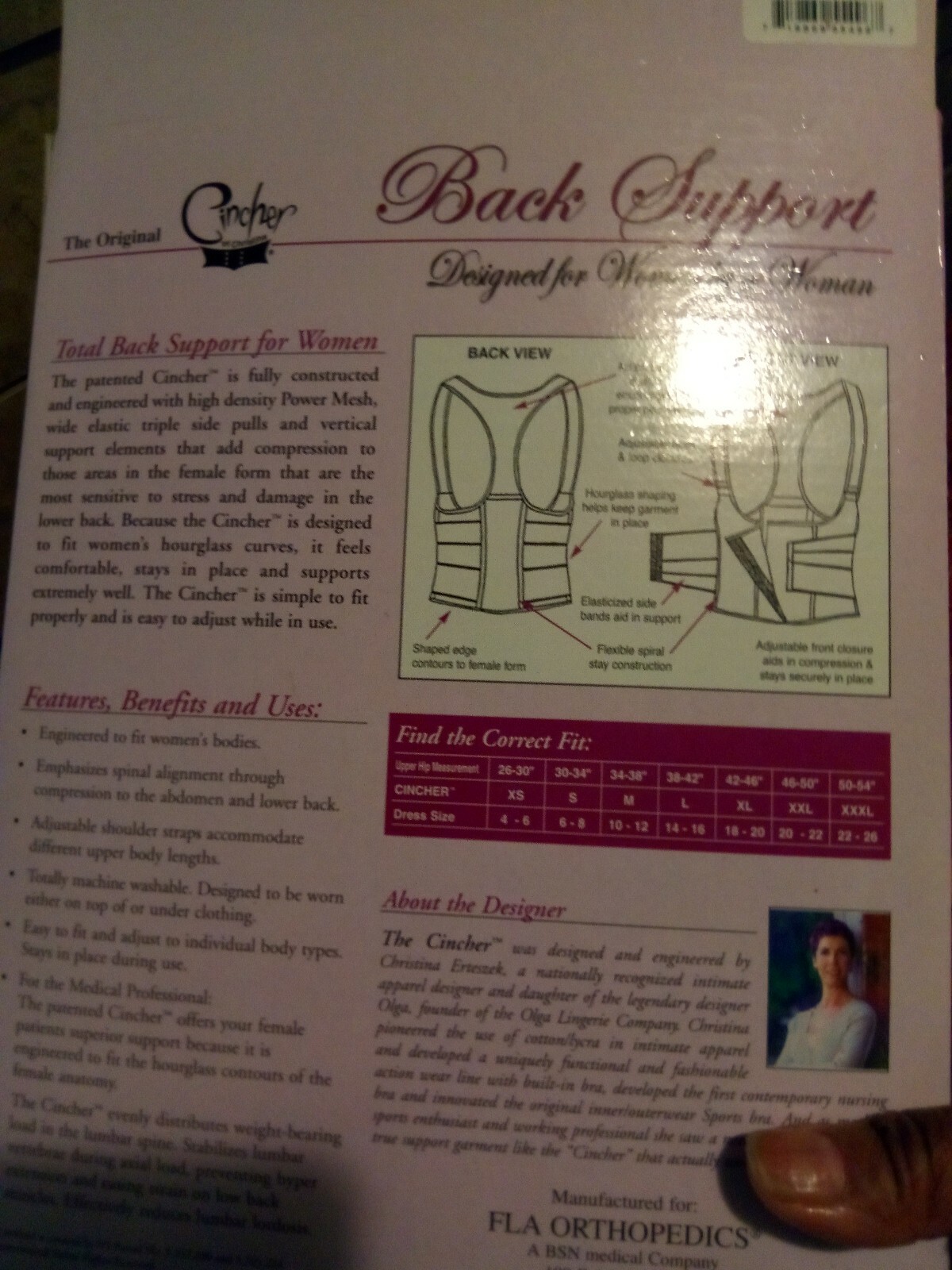 Womens Cinch Back Brace Lumbar Support