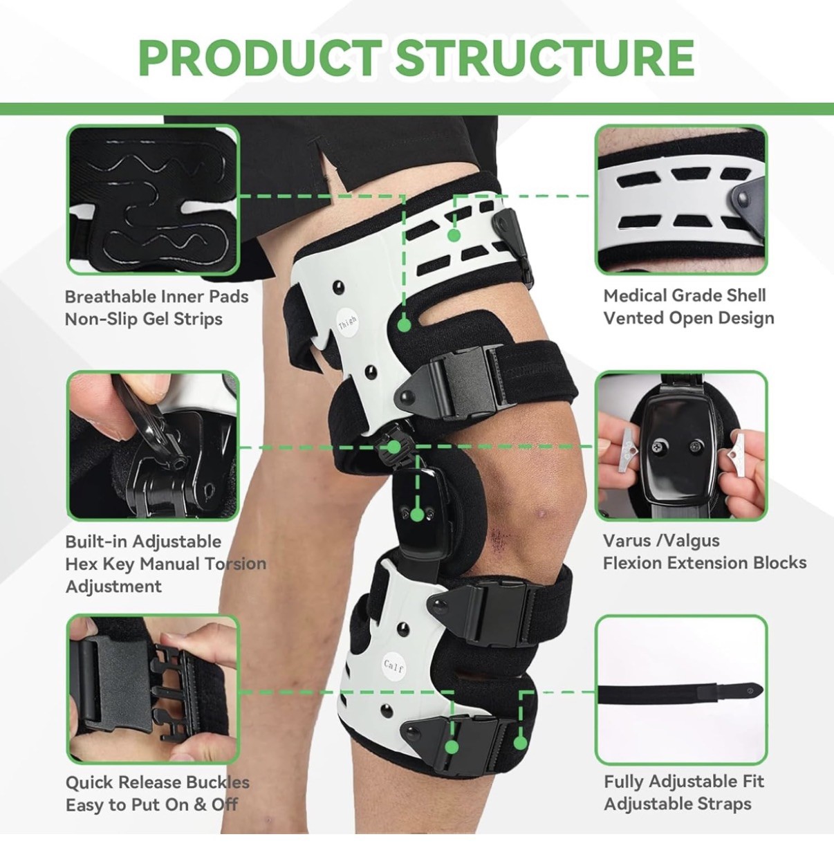 Adjustable OA Unloader Knee Brace, Custom Fit Osteoarthritis Pain Relief – RIGHT