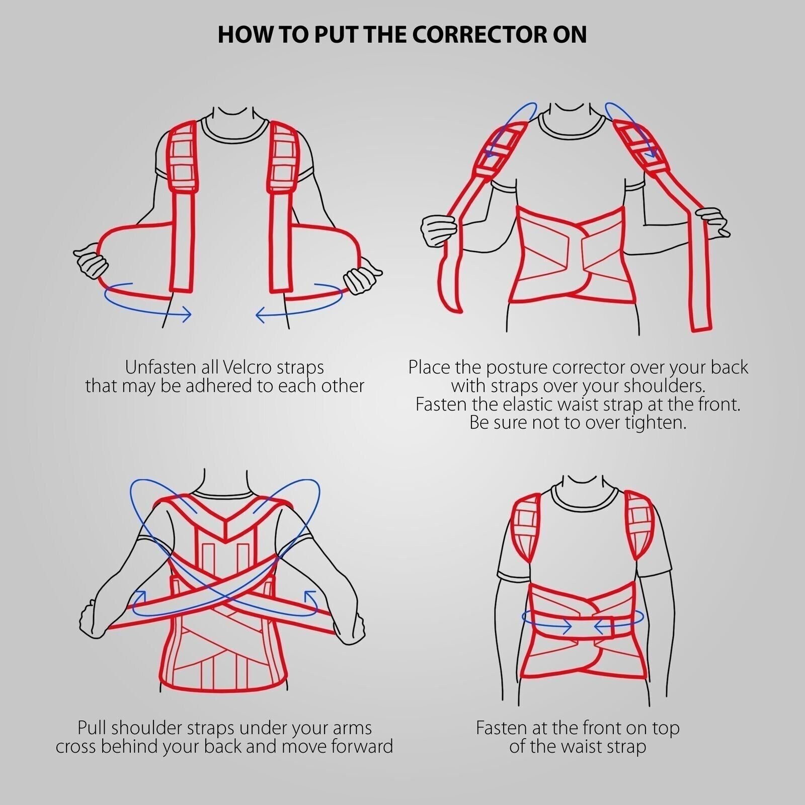 Full Back Support Brace with Removable Dorso-lumbar Pad – Back Pain Relief