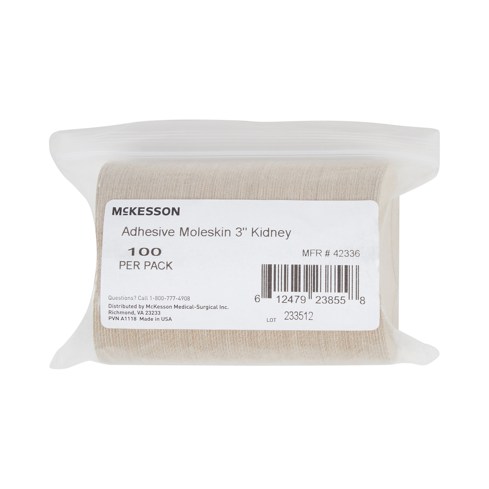 McKesson Beige Protective Pad One Size 3″ Adhesive for the Foot 42336 100 Ct