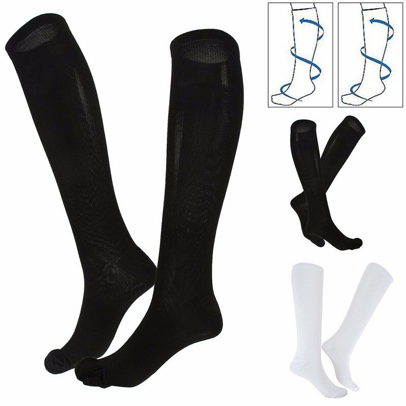 (3 Pairs) Compression Socks Knee High 20-30mmHg Graduated Mens Womens S-XL