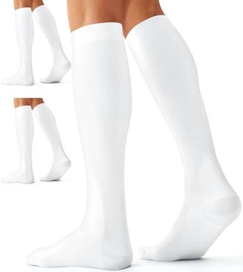 3 Pairs Compression Socks for Women and Men – 15 Small-Medium 07-3 – Paris White