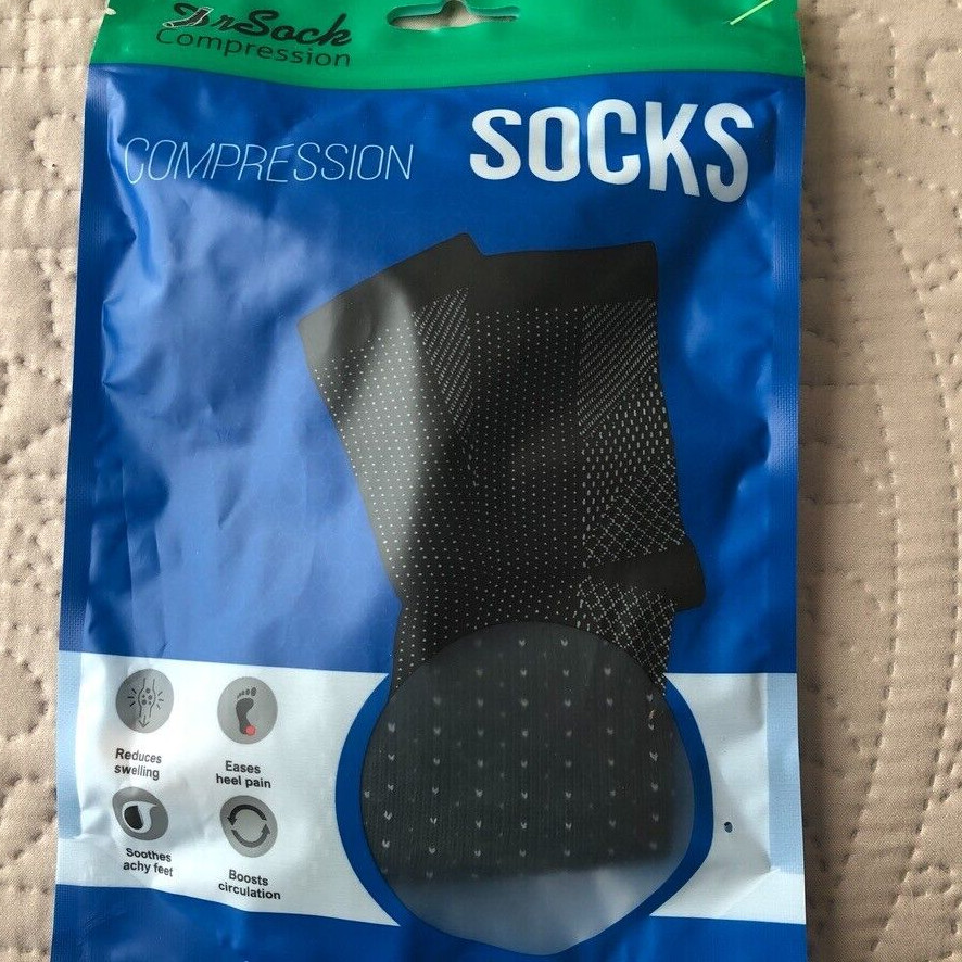 Dr. Sock Black COMPRESSION SOCKS One Size Fits quantity 3, 2 unopened 1 opened