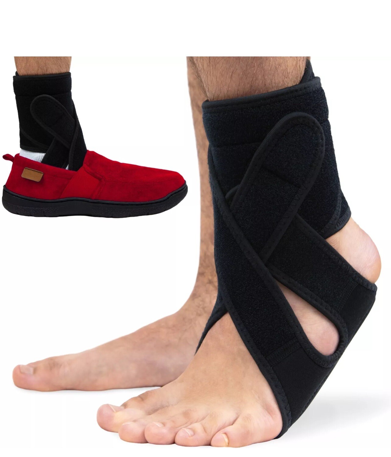 Omeer Left Foot AFO Foot Drop Brace For Walking With Shoes, Socks, Or Barefoot N
