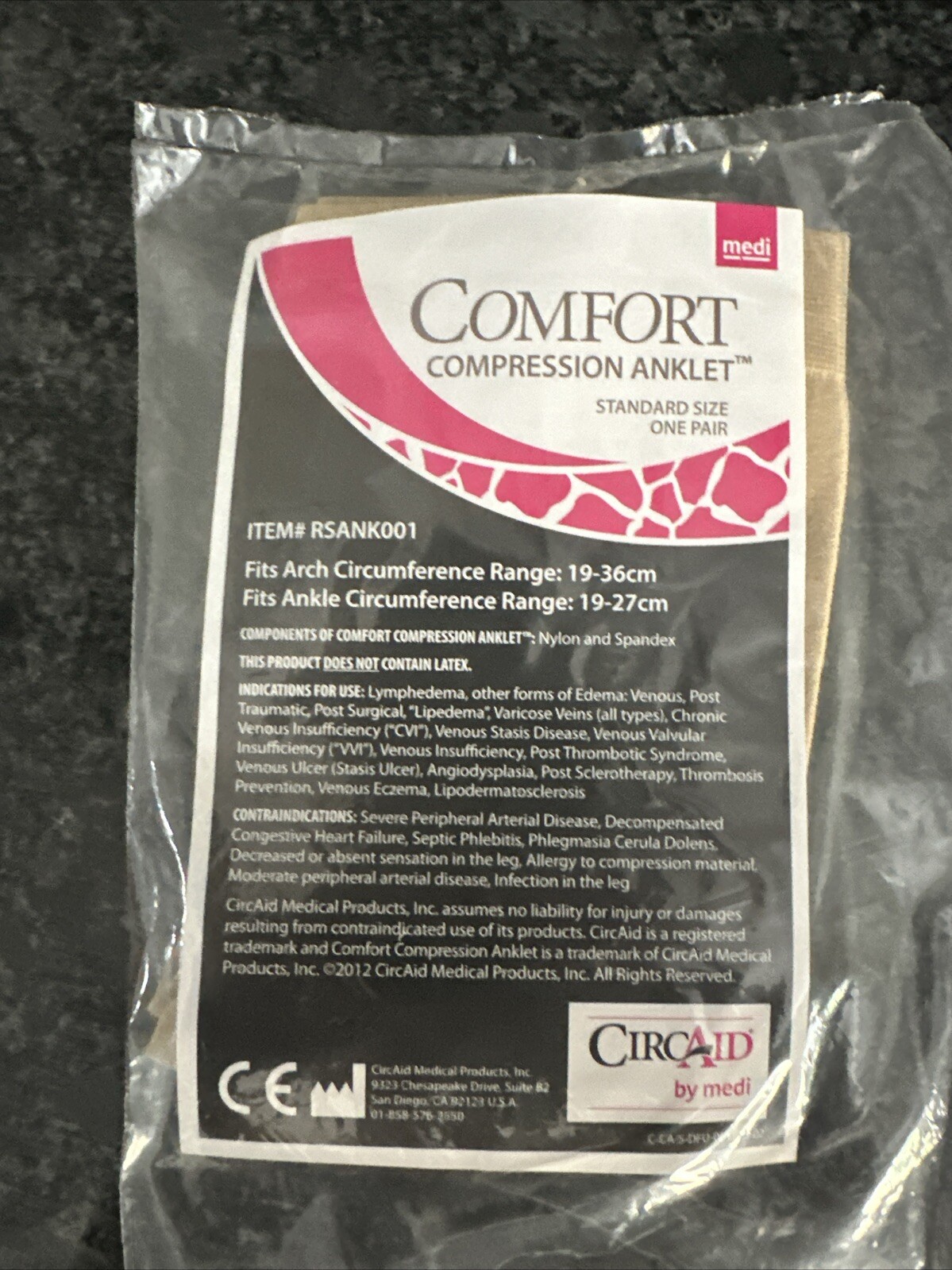 Medi CircAid Comfort RSANK001 Compression Anklet Natural Nude
