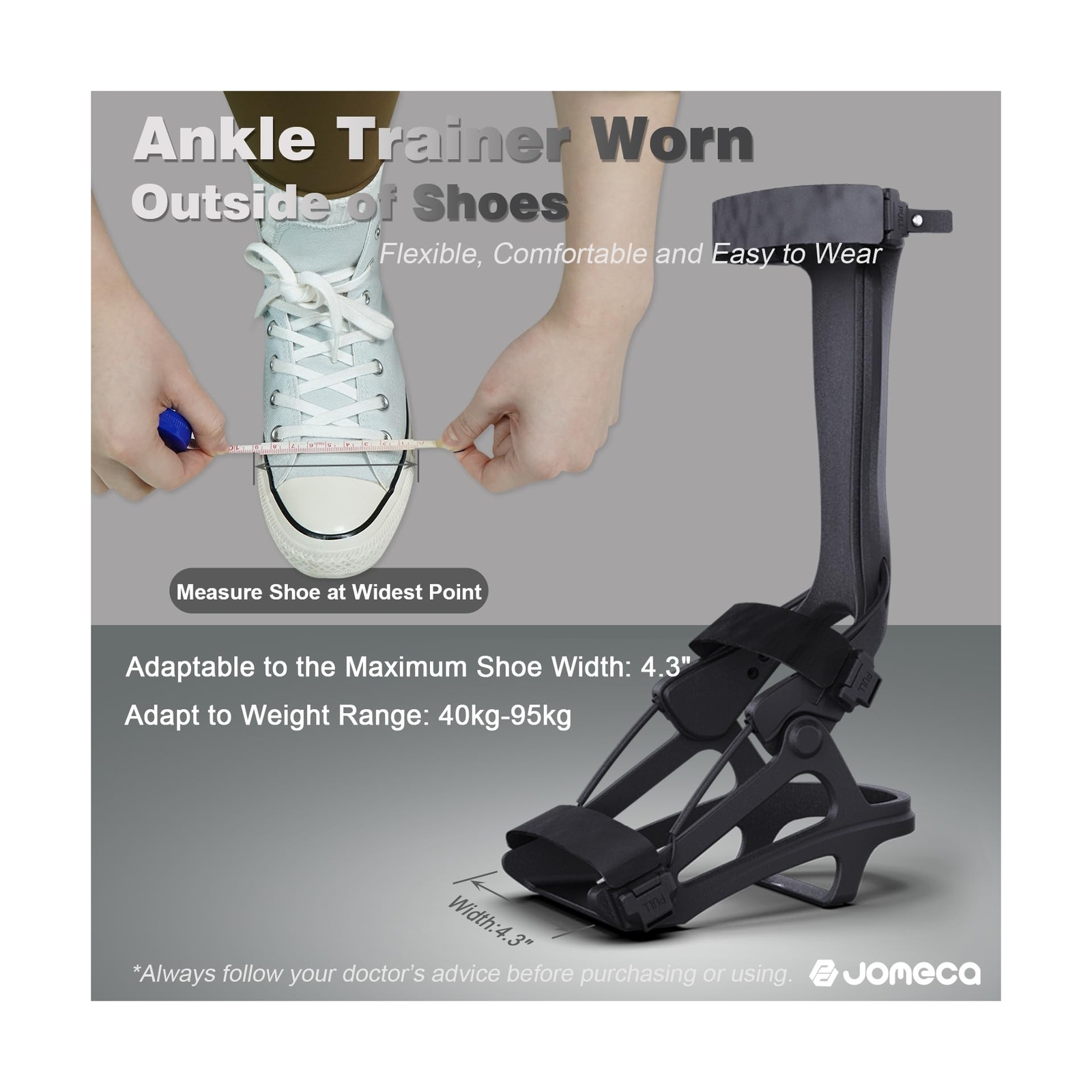 Ankle Joint Trainer Adjustable Dorsiflexion Torque for Foot Drop, Foot Varus …