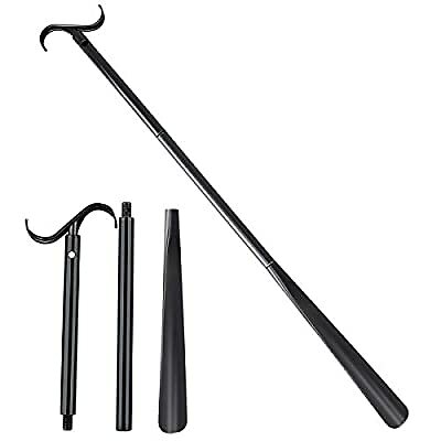 35″ Long Dressing Stick with Shoe Horn with Sock Removal Tool Adjustable Extende