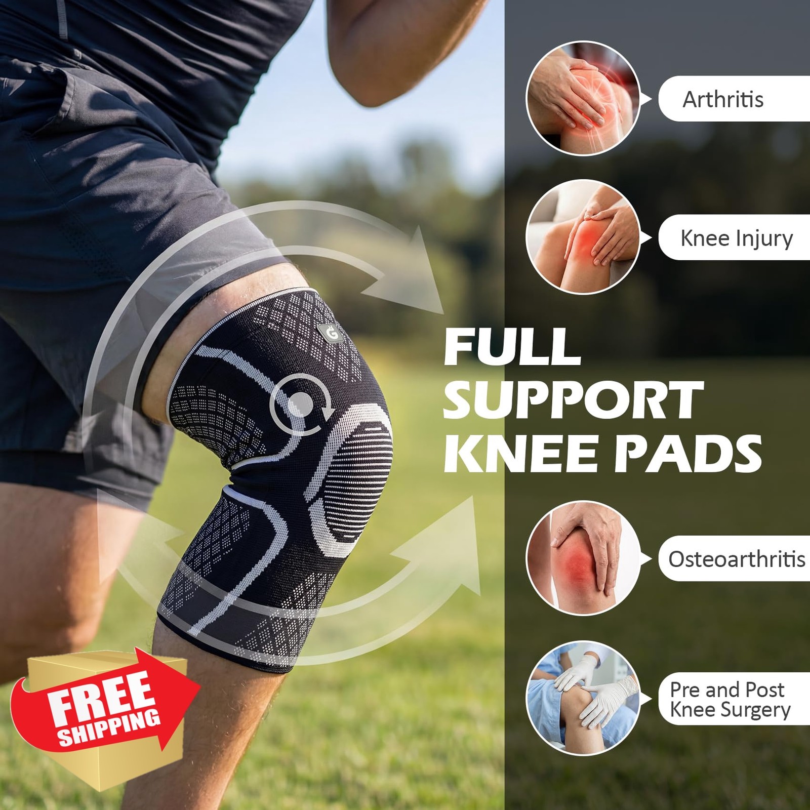 GOOGAH Knee Brace Large Blackgray