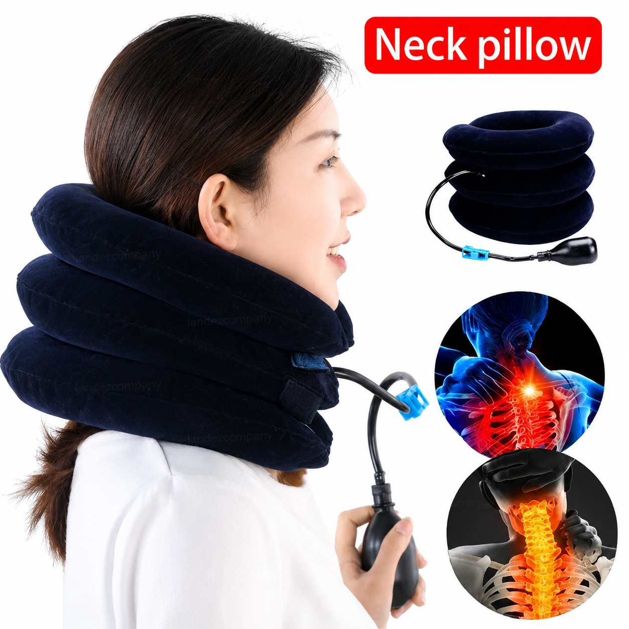 Inflatable Neck Traction Device Cervical Stretcher Pain Relief Support