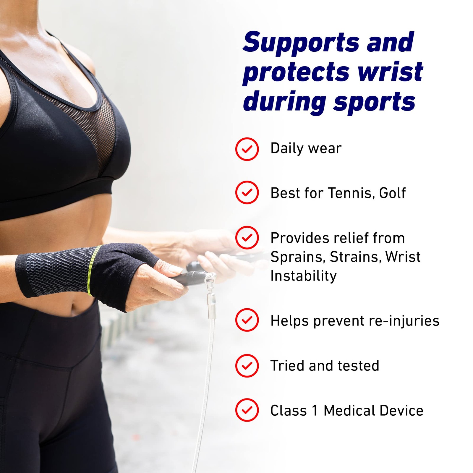 Neo-G Active Wrist Support – For Large: 19 – 23 CM/7.5 – 9.1 IN, Black