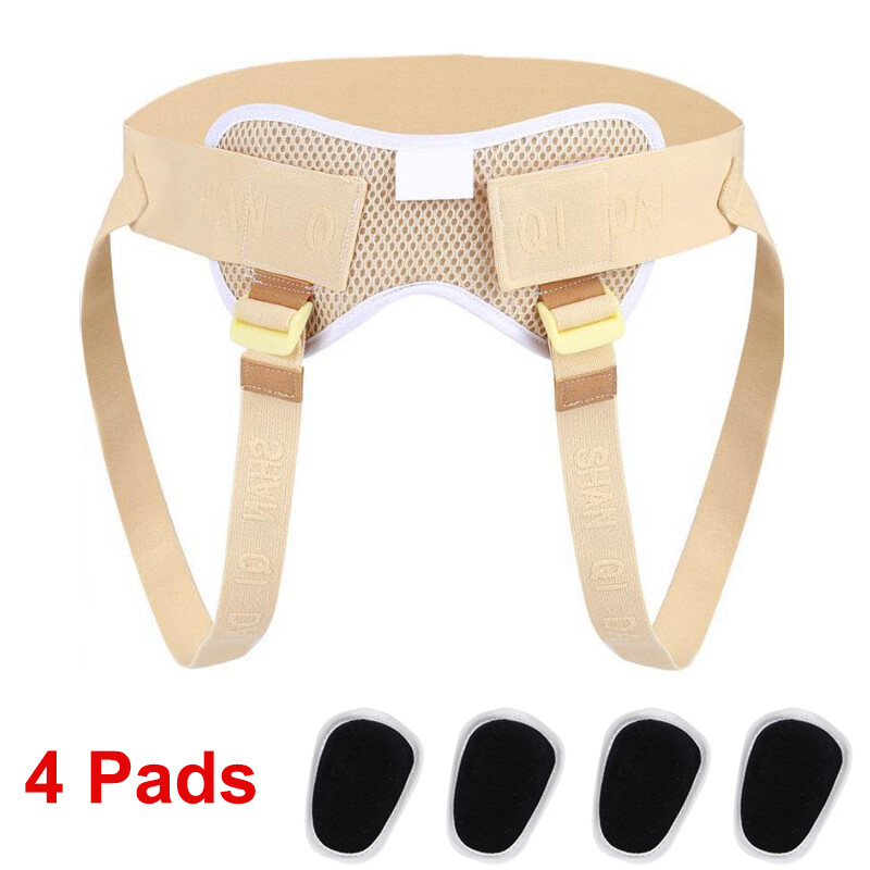 Mens Inguinal Groin Hernia Support Belt Hernia Pain Relief Truss Brace & 4 Pads