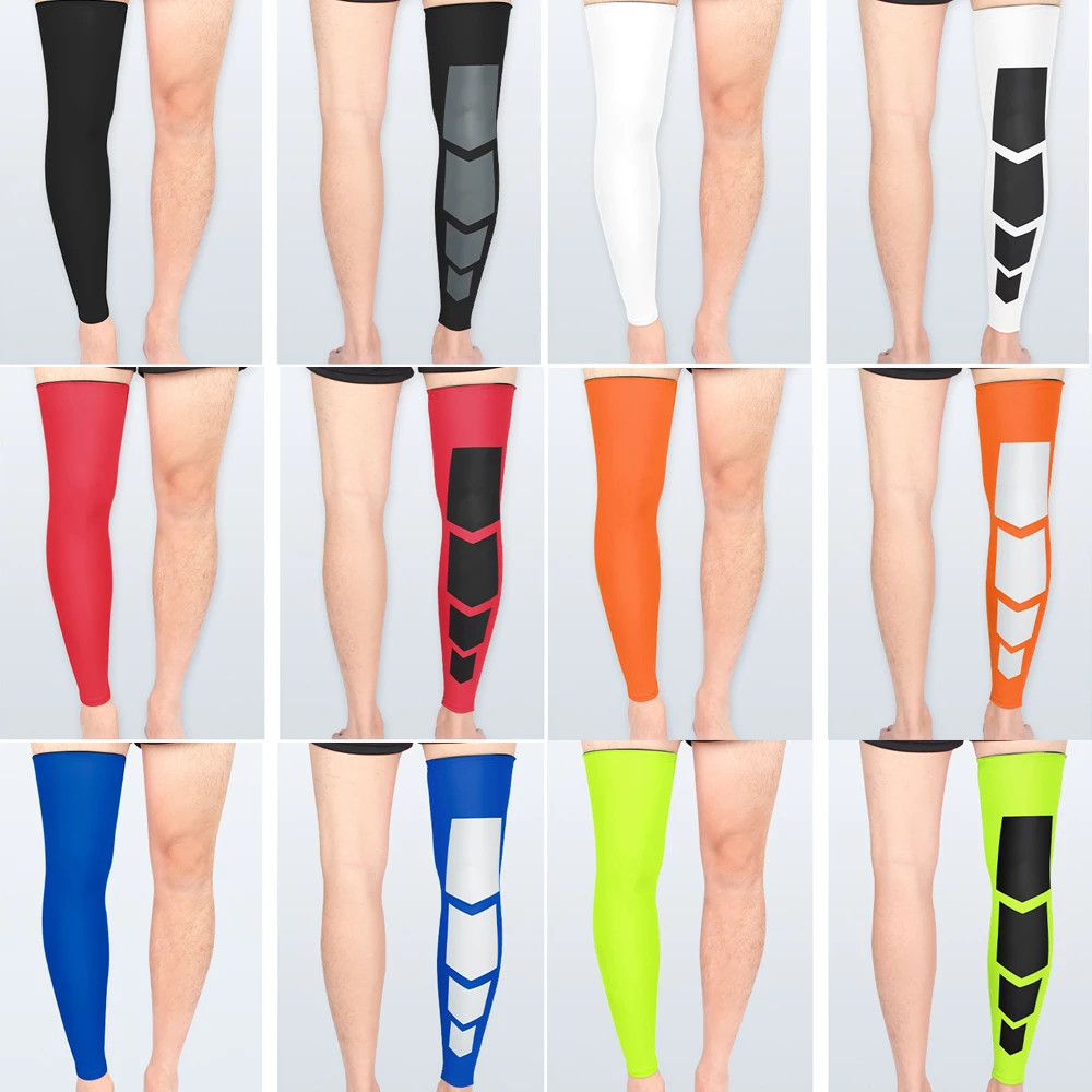 1Pair Super Elastic Basketball Leg Warmers Calf Thigh Compression Sleeves Knee B