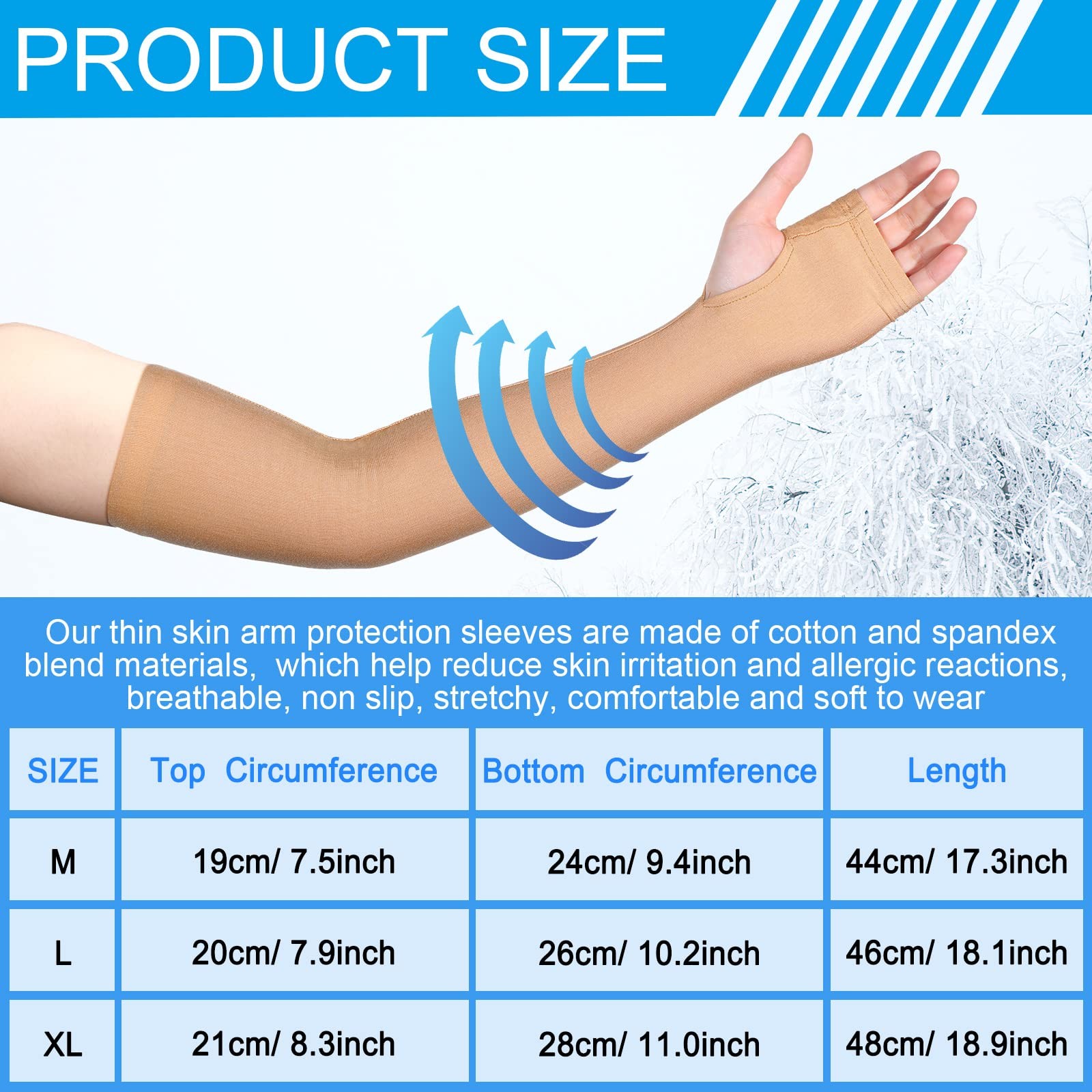 Coume 2 Pairs Elderly Skin Protection Sleeves Arm Medium, Elegant Style