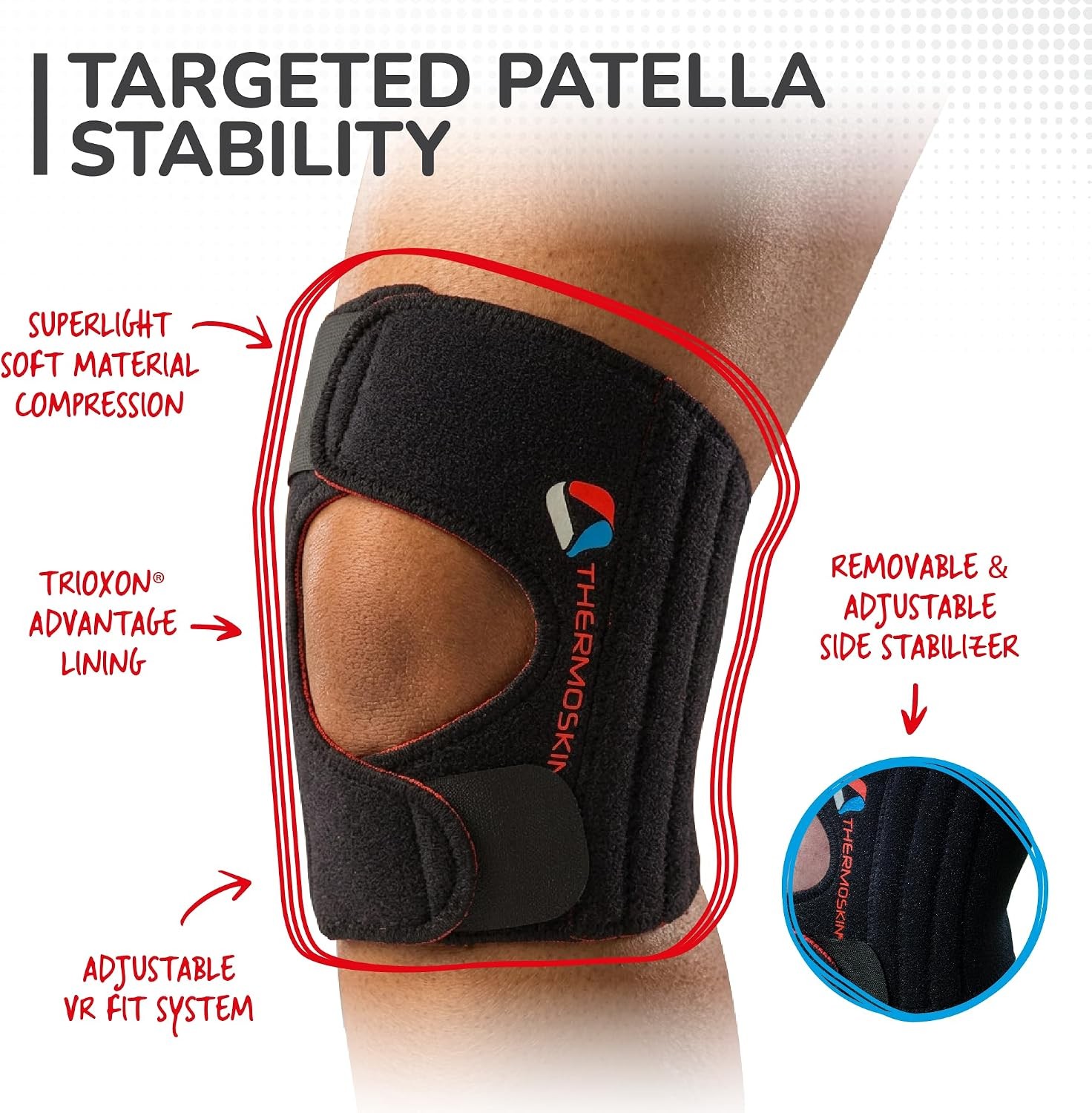 Thermoskin Sport Knee Stabilizer, Small/Medium, Black