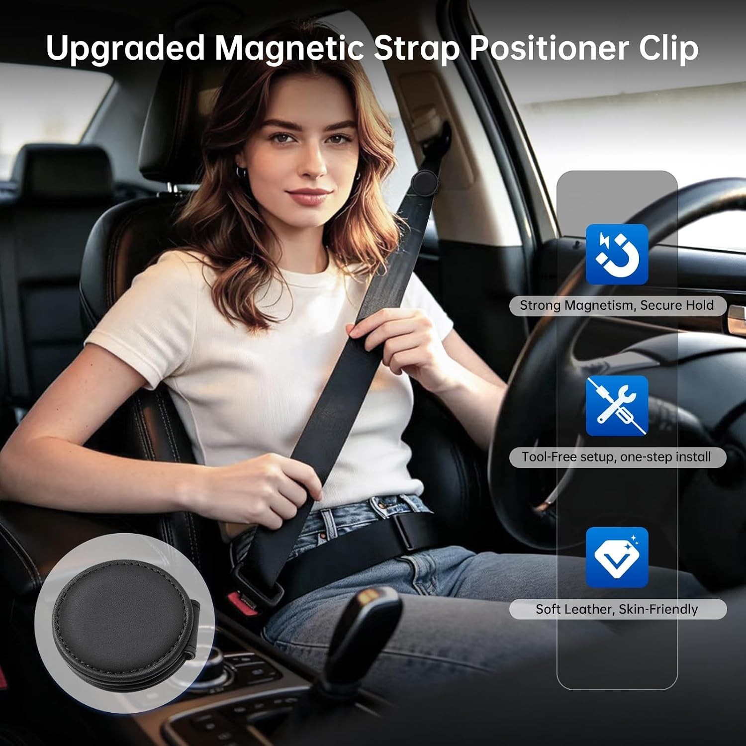 Magnetic Belt Clip Adjuster Shoulder Strap Positioners Relieves Neck & Should…