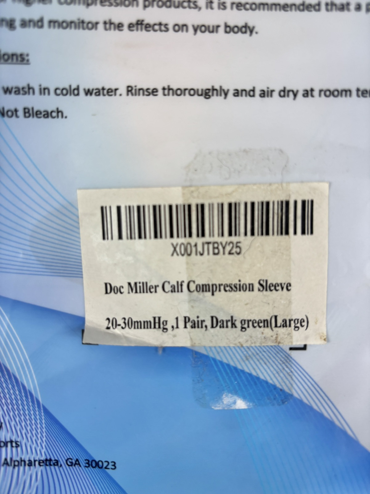 Doc Miller Leg Calf Compression Sleeves Recovery Varicose Veins 20-30mmHg Large