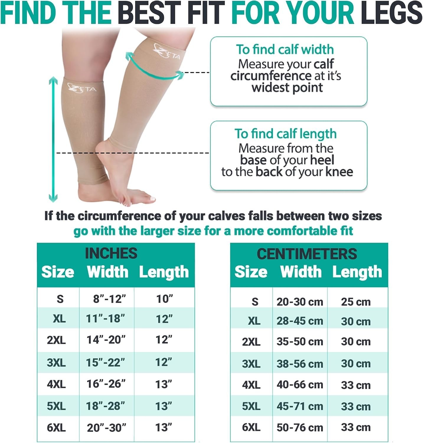 Plus Size Footless Calf Compression Sleeves 4XL – 30 Inch Support for Travel