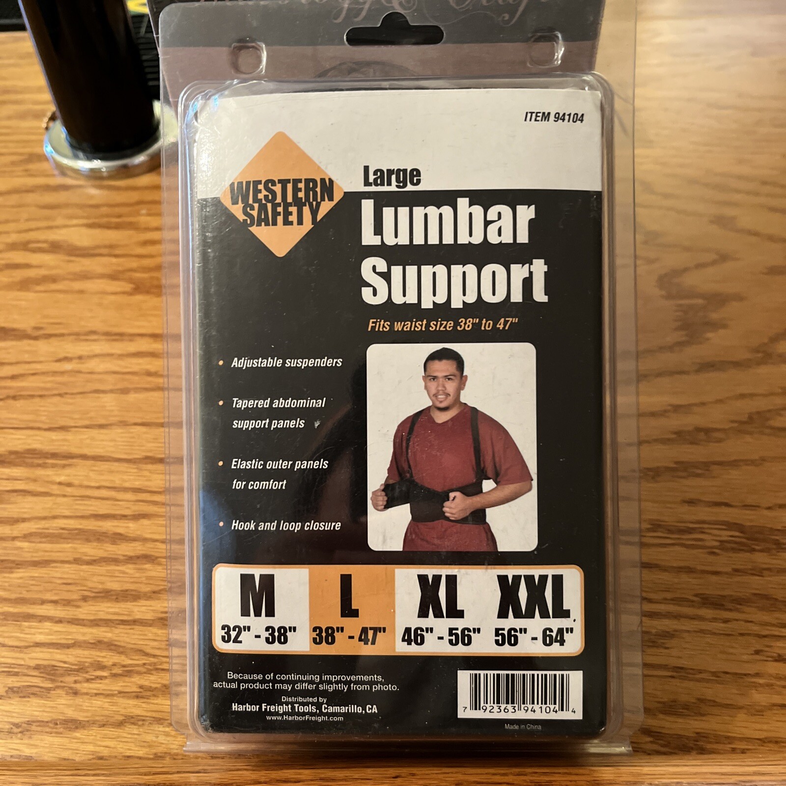 Back Support Lumbar Posture Adjustable Belt Brace Large 38-47 Western Safety Co.