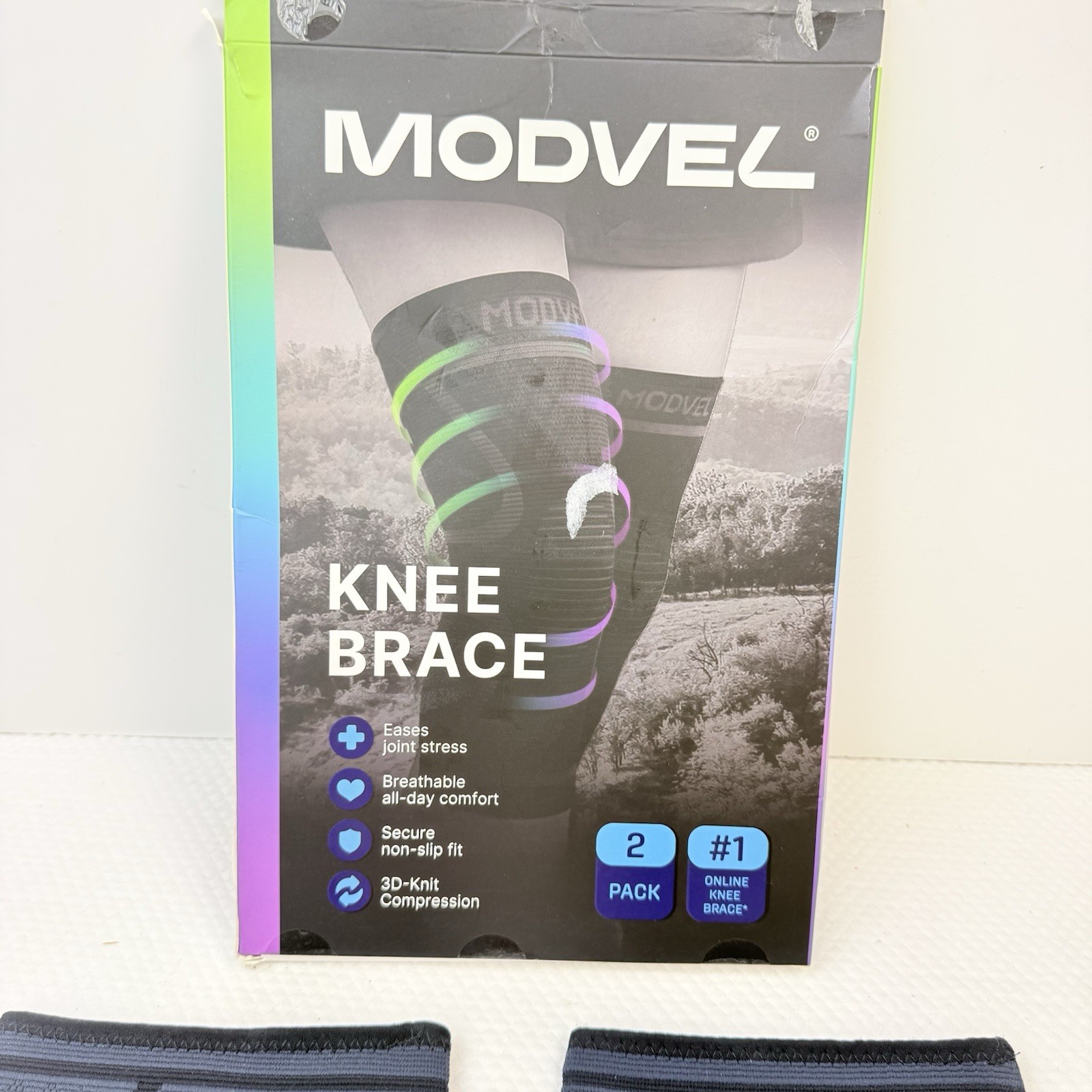 Modvel Knee Brace 2 Pack Size Medium Black Compression 3D Knit