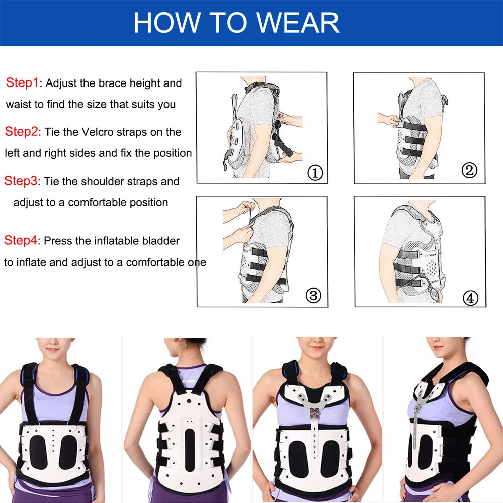 New Fixed Spinal Adjustable Back Brace Kyphosis Mild Scoliosis Post Support