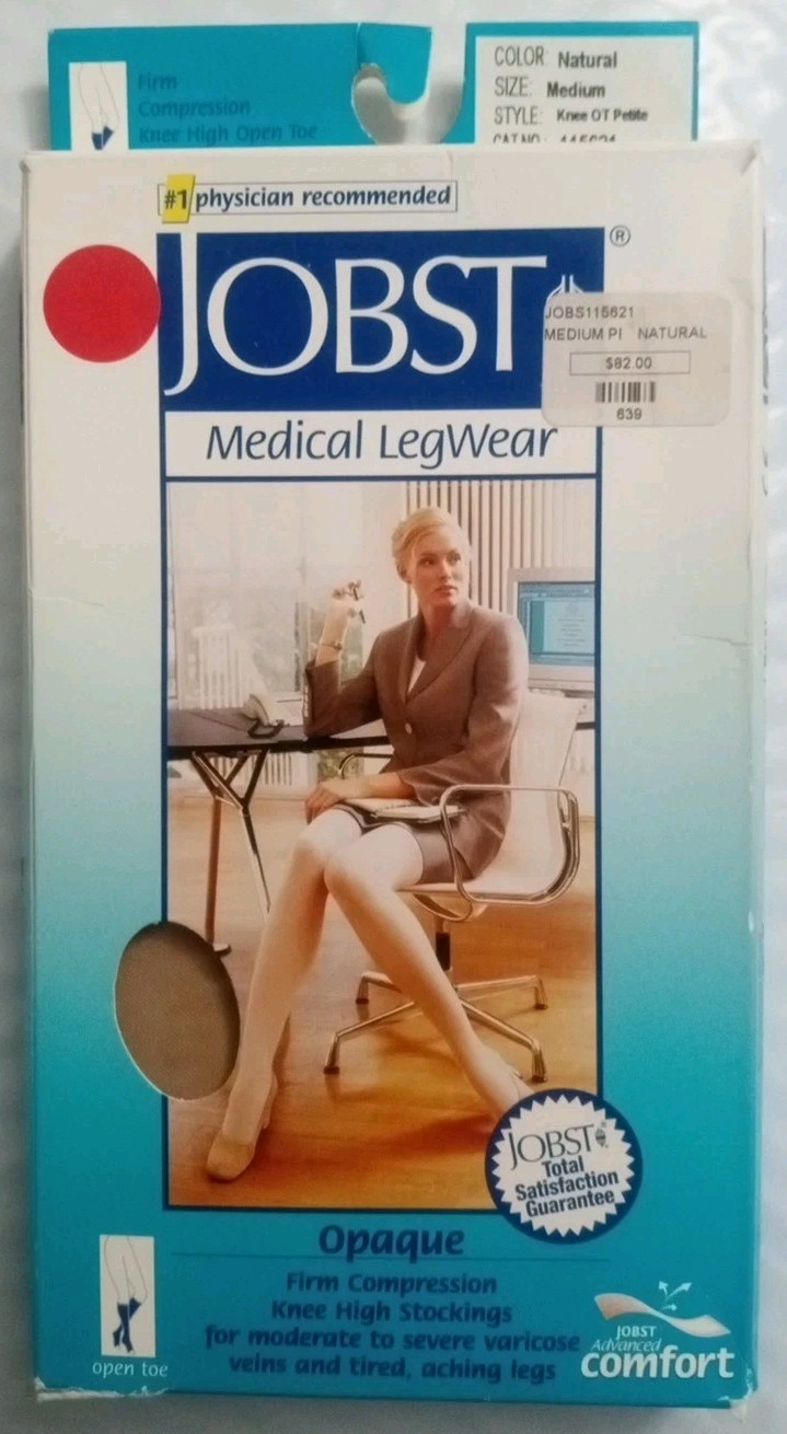Jobst Opaque Firm Compression Stockings 115621 Natural-Medium-Knee OT Petite