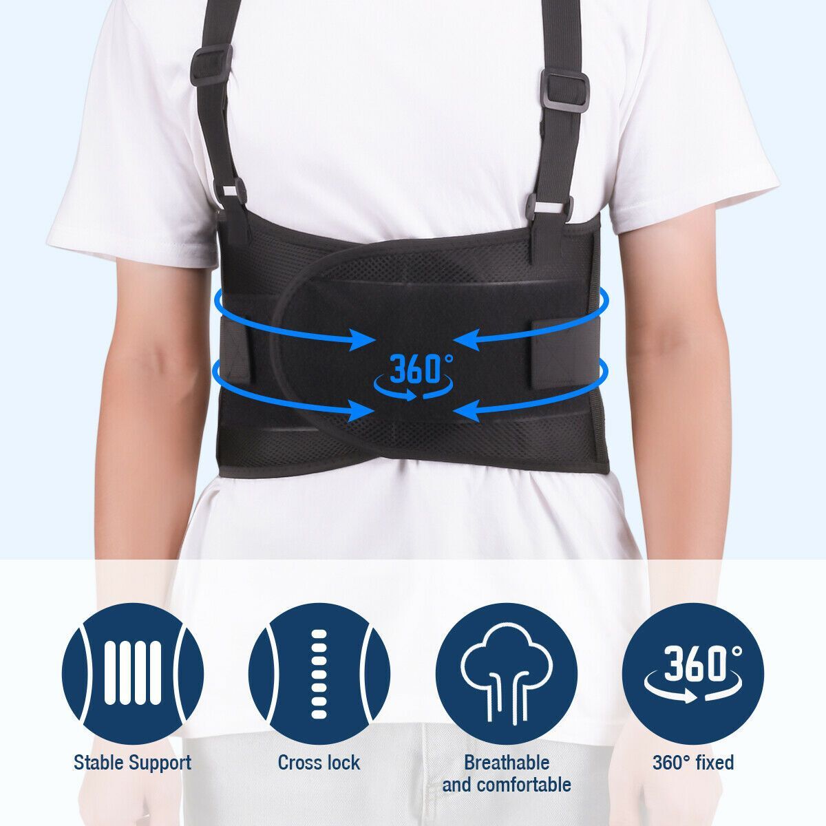 Unisex Lumbar Lower Back Waist Support Belt Weight Lift Brace Suspender Work Lot