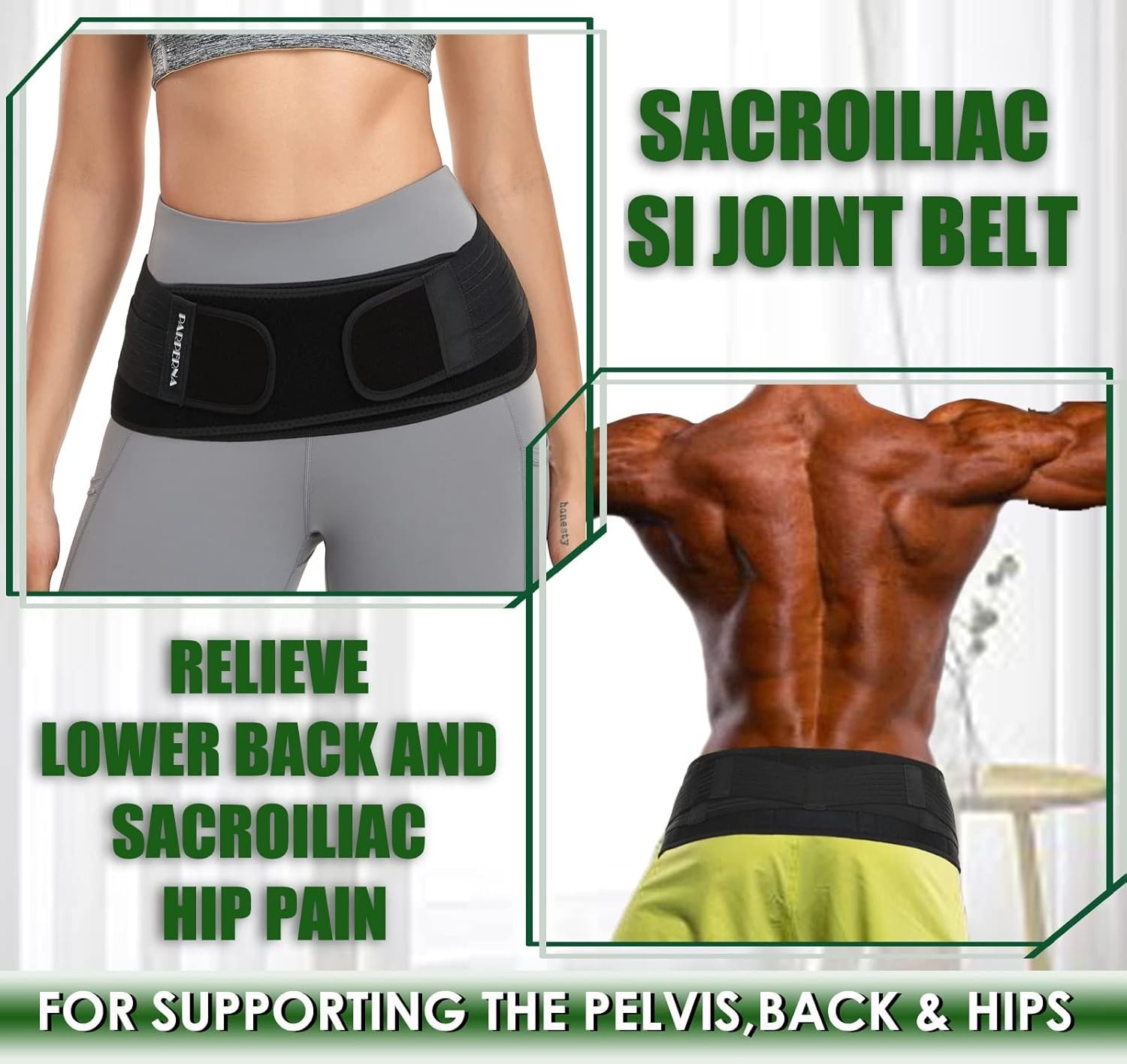 Adjustable Sacroiliac SI Hip Belt for Pain Relief | Supports 30-45 Inch Hips