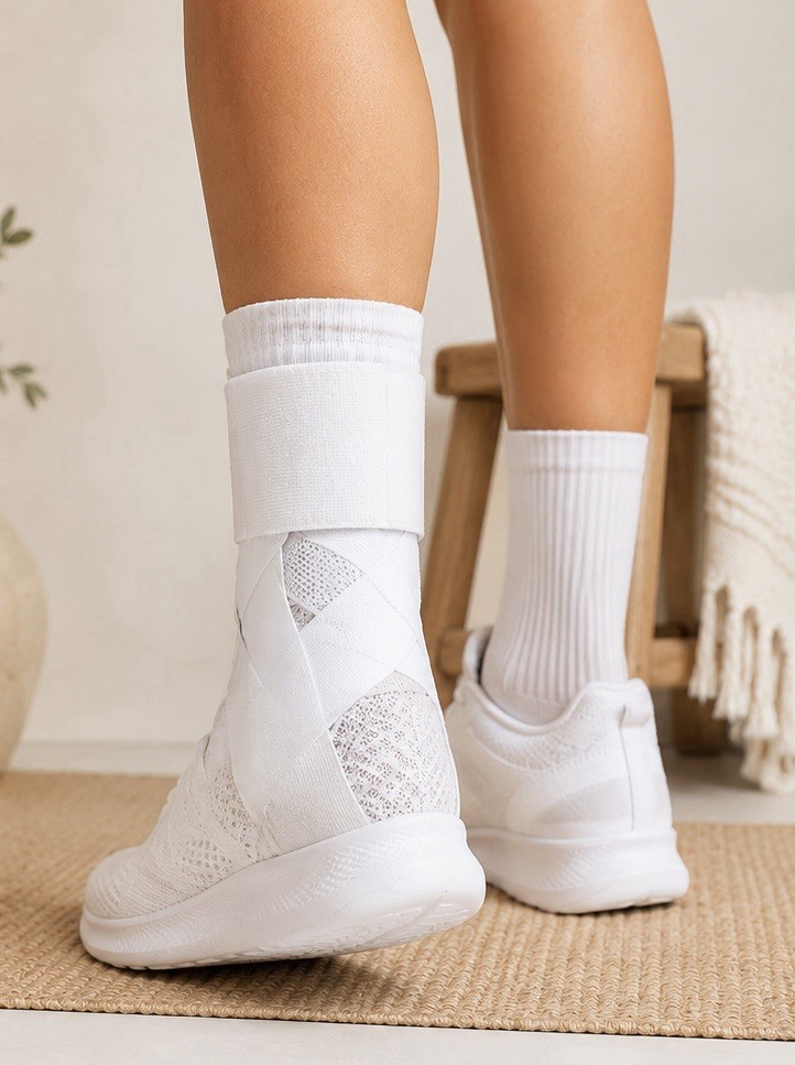 Z Athletics Zenith Ankle Brace Size M Adjustable Compression Support White New