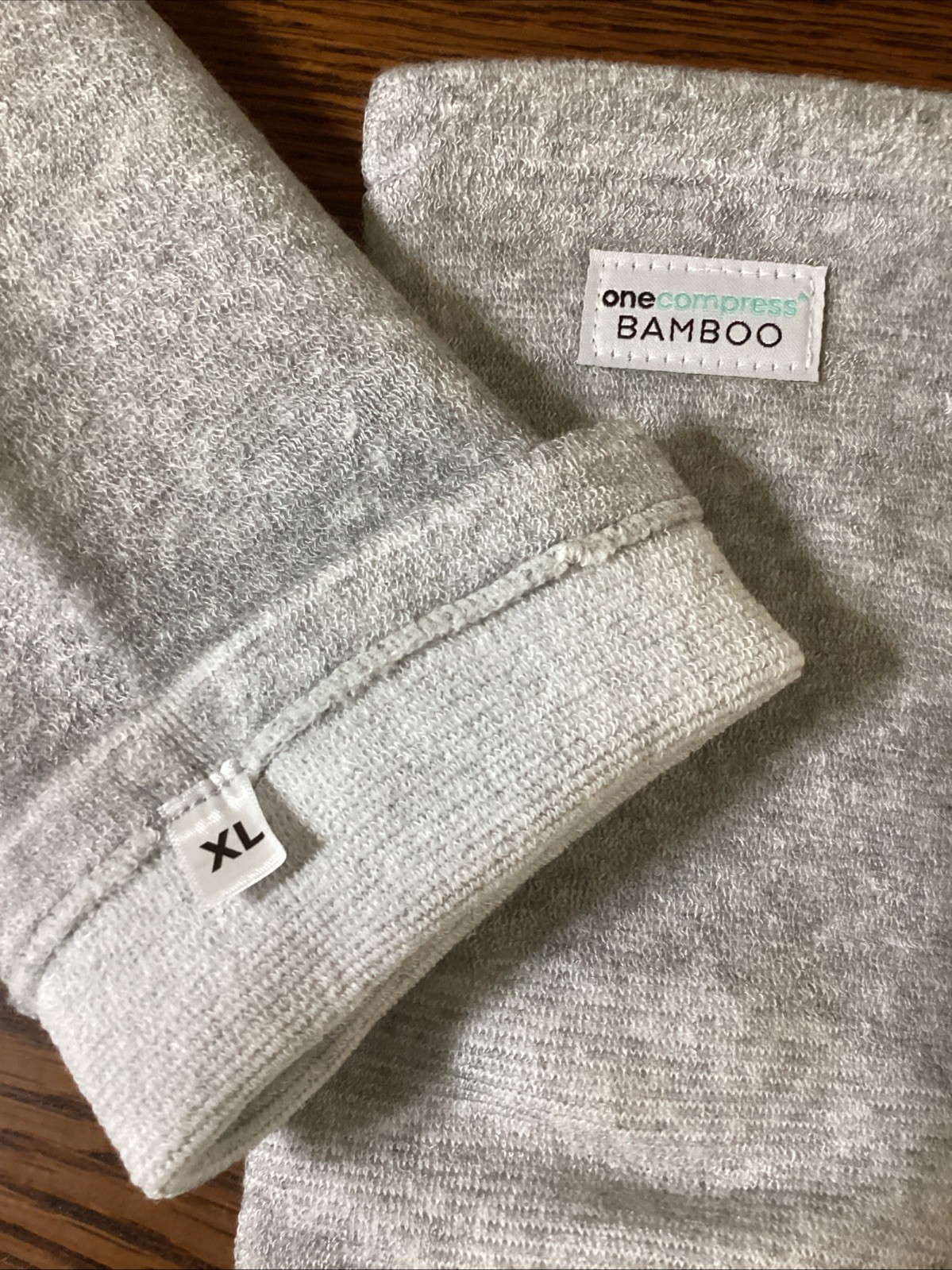 Onecompress Bamboo foot sleeve One Pair Size XL Gray Premium Natural Healing