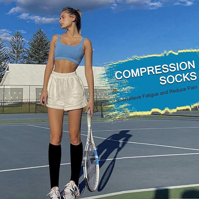 (3/6 Pairs) Compression Socks Knee High Copper Men Women 20-30mmHg USA STOCK