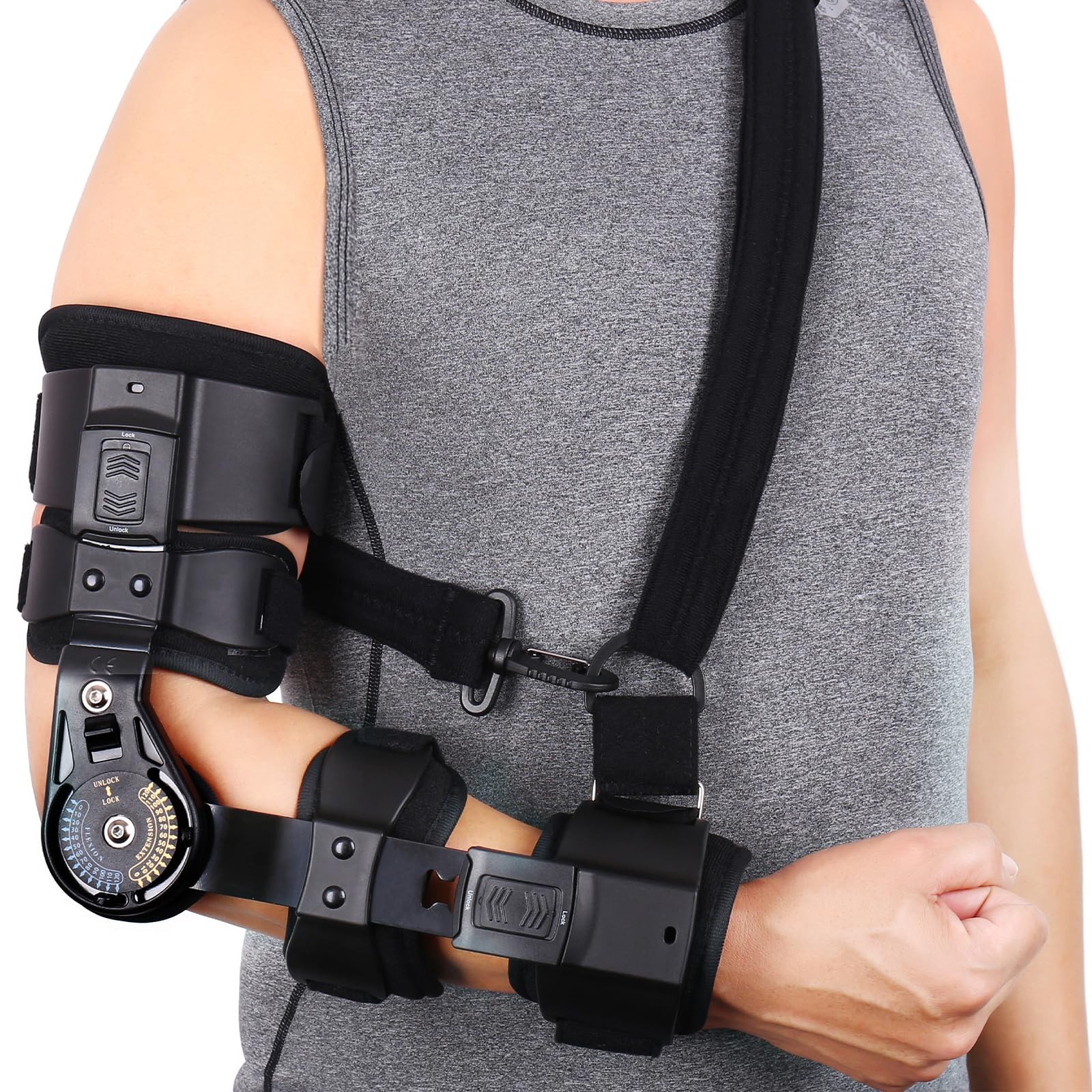 Hinged ROM Elbow Brace Adjustable Post OP Elbow Support – Arm Stabilizer Spli…