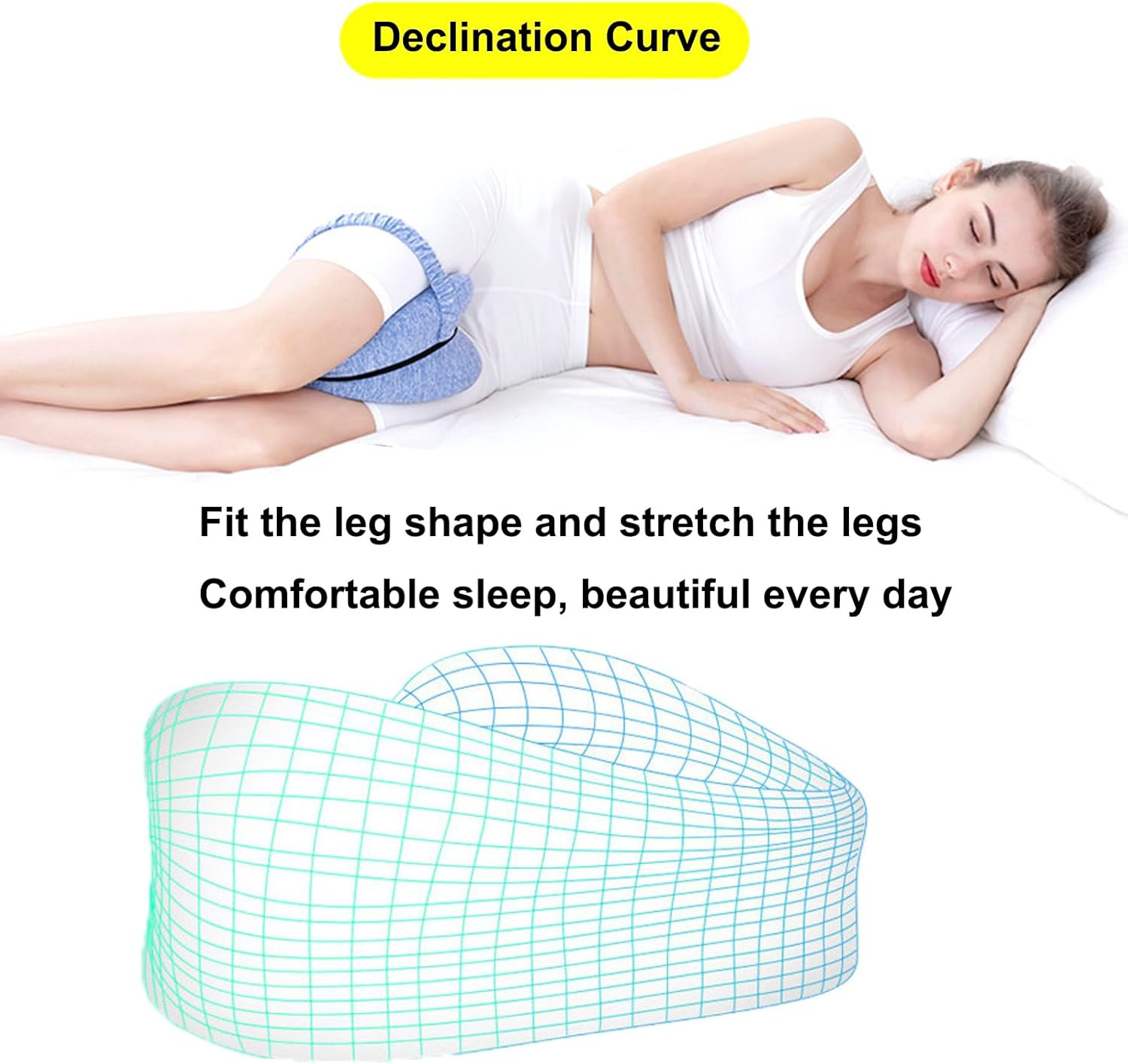 Memory Foam Knee Pillow for Side Sleepers, Adjustable Leg Support for Alignment