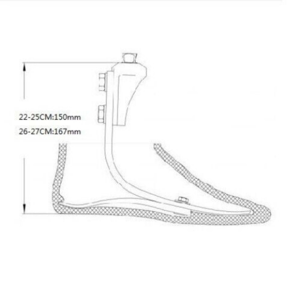 Carbon Fiber Prosthetic foot Leg Right Foot left Foot Size 22-27