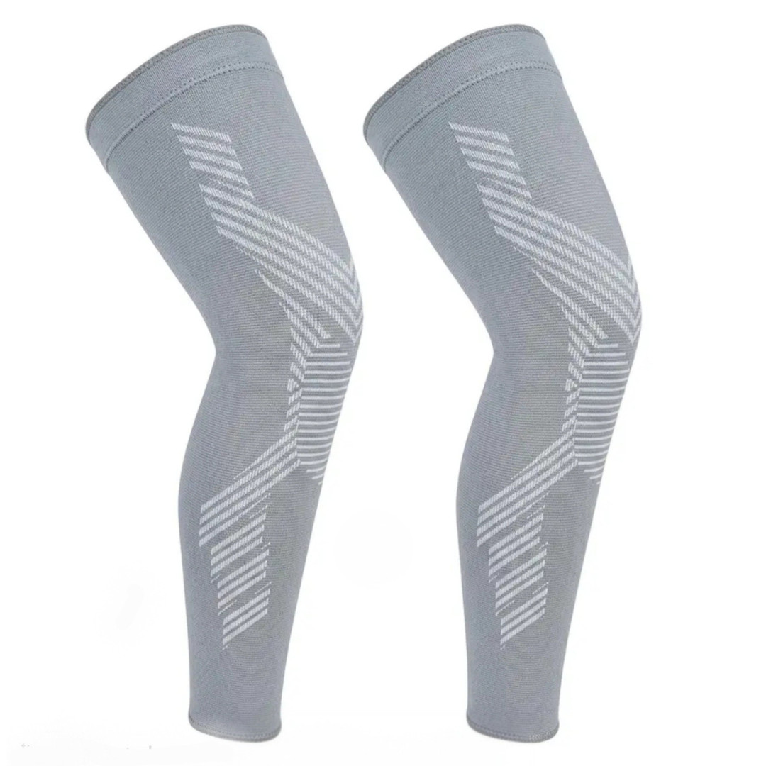 Full Leg Knee Compression Sleeve Sizes S-3XL in Black, Gray, White Sold in 1 pk