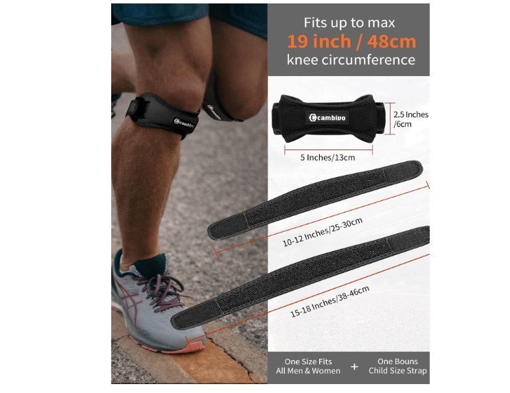 2 Pack Patella Knee Straps with Extra Support for Sports & Running