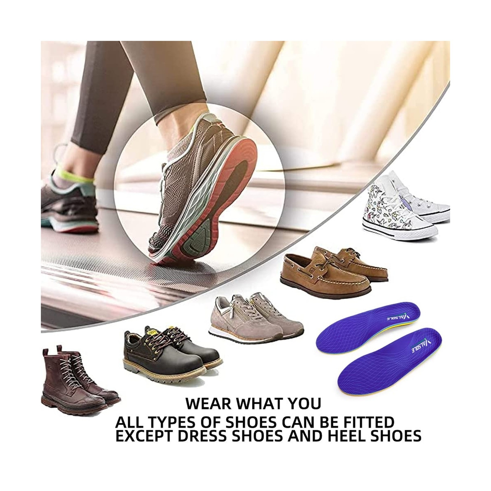VALSOLE Heavy Duty Support Pain Relief Orthotics – 220+ lbs Plantar Fasciitis…